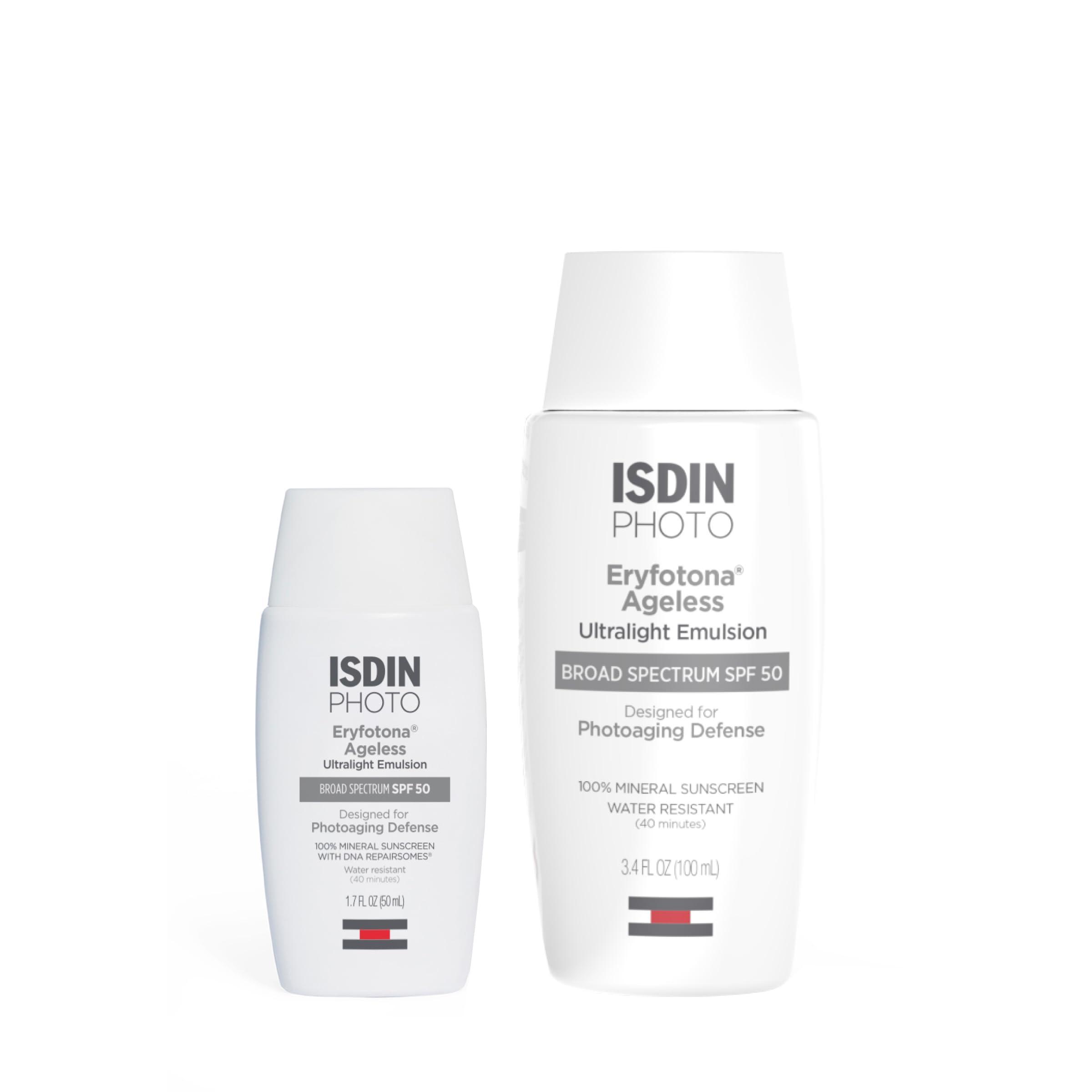 ISDIN ISDIN Eryfotona Ageless Bundle (1.7 & 3.4 Fl Oz) 100% Mineral Tinted Sunscreen Broad Spectrum SPF 50, Suitable for Sensitive Skin