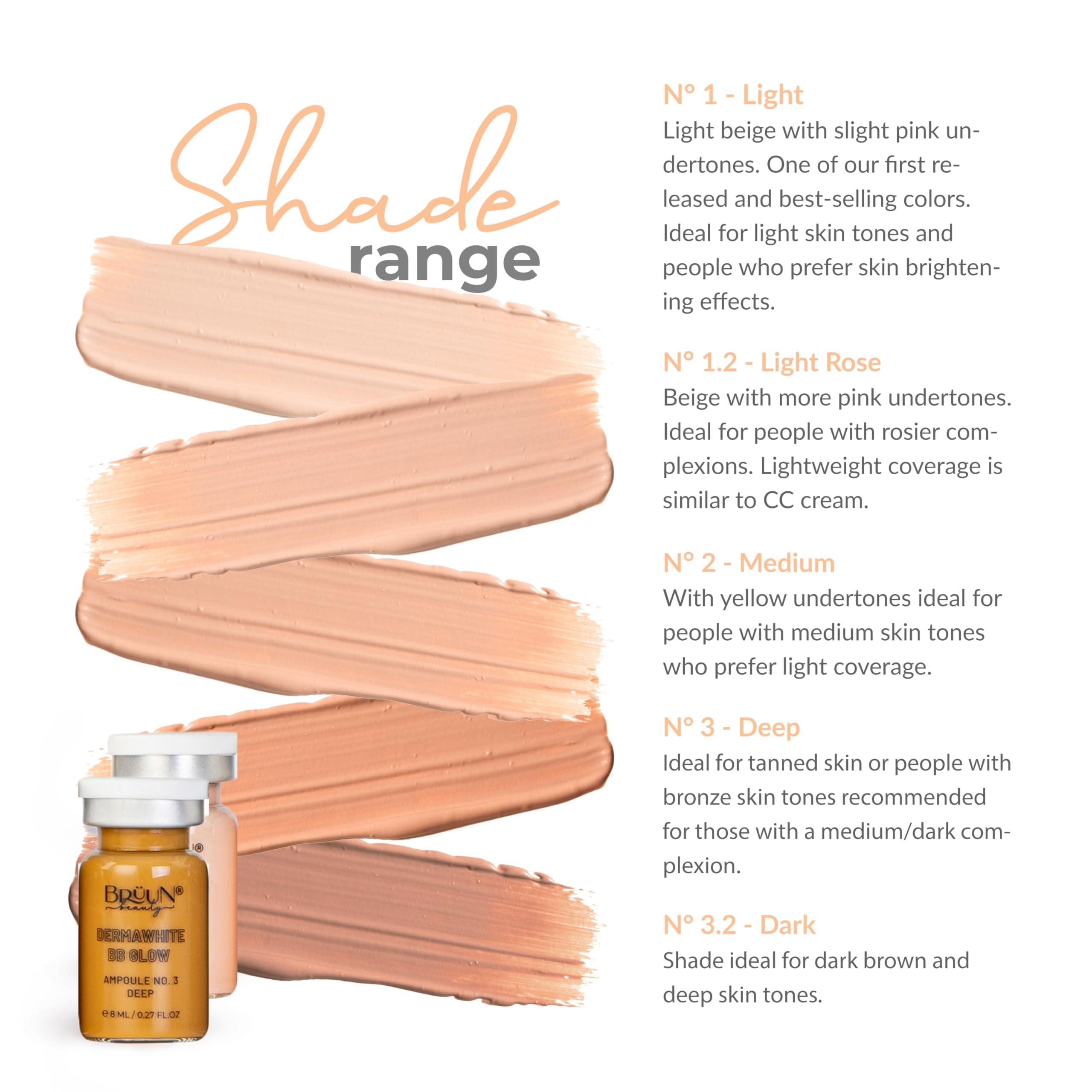 BRUN BRUN BB Glow Starter Kit of 12 Vials for Spa and School - A Pigment Set for Skin Care to use with Derma Pen and Rollers for Fresh Look and Lasting Results