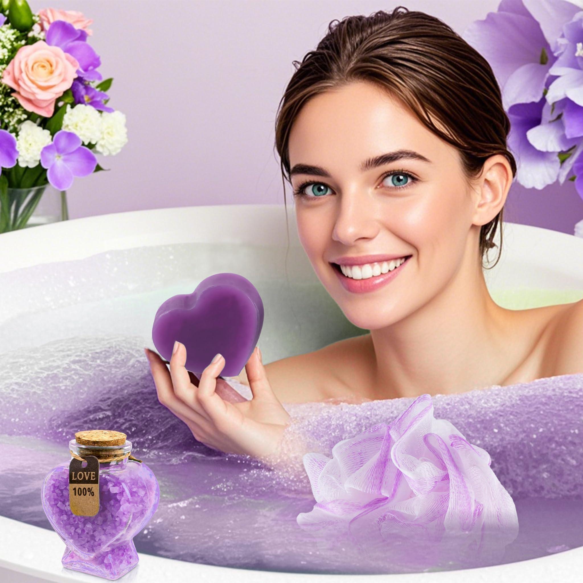 CUPLOOV Graduation Birthday Gift for Women Girls Mom- Unique Relaxing Spa Basket Gift Wine Tumbler Set for Her Wife Girlfriend Sister Friends Mothers Self Care 2025 Grad Presents, Purple