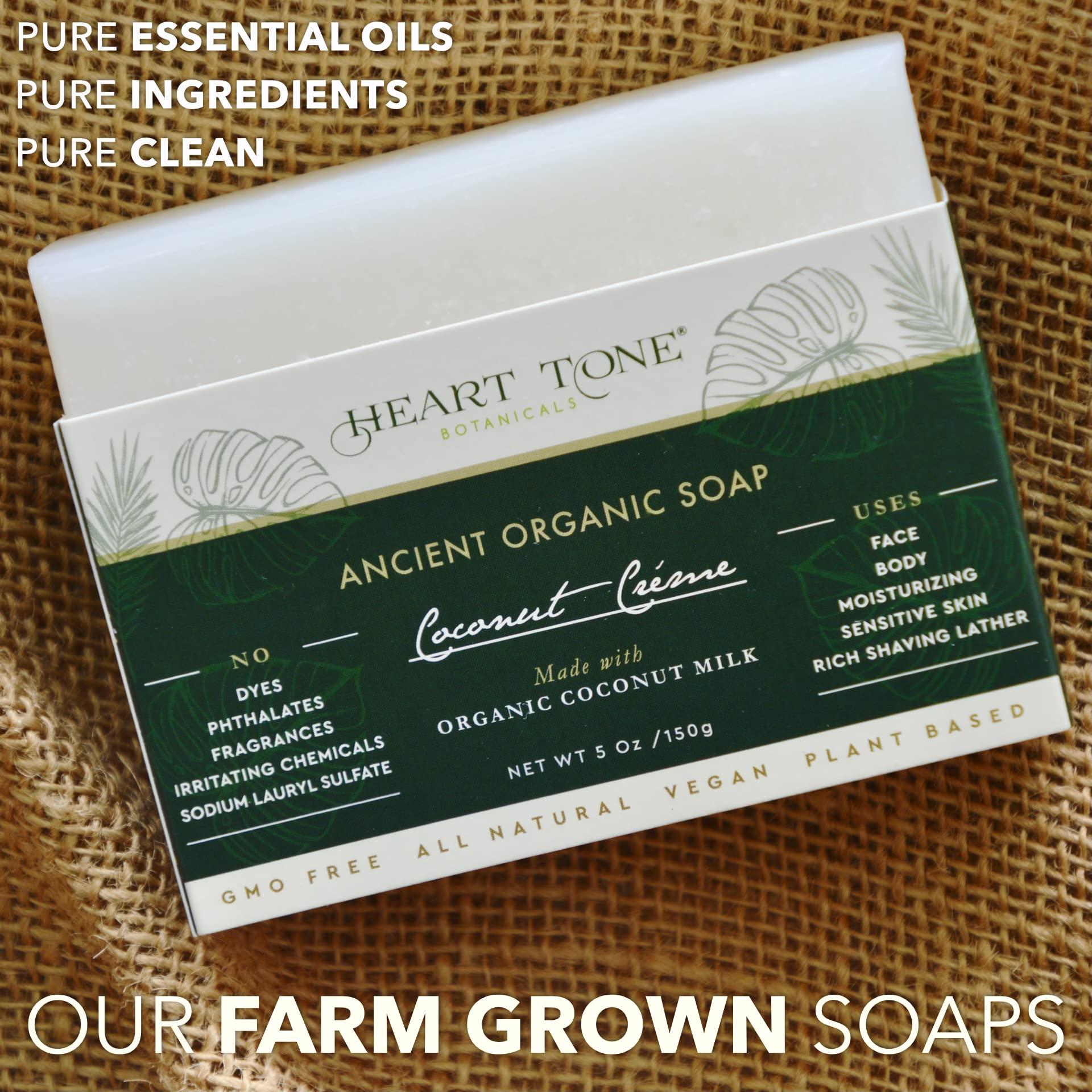 Heart Tone Botanicals Heart Tone Botanicals Cold Processed Bar Soap | Made With Organic Coconut, Olive, and Sunflower Oils | Nourishing | Great For Sensitive Skin (Coconut Milk)