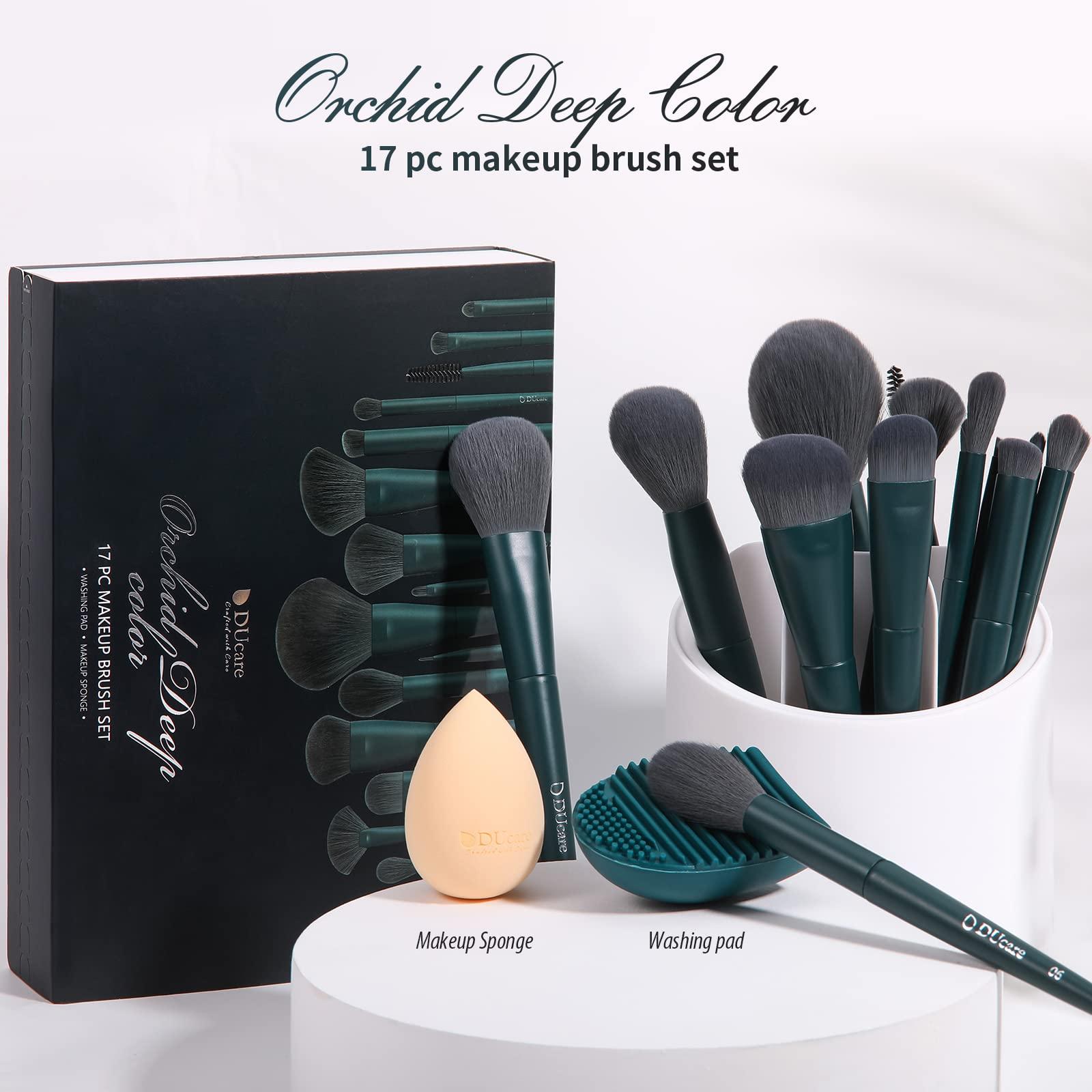 DUcare DUcare Makeup Brushes Set 17 Pcs with Brush Cleaning Mat and Makeup Sponge