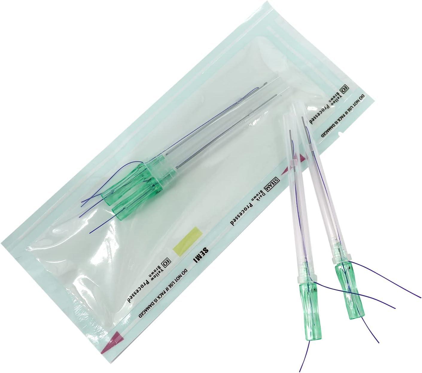 MatYas 20Pcs Pdo Cog Threads 4D 21G60mm for Fox Eye Lifting, W-Type, Barb Cog Threads