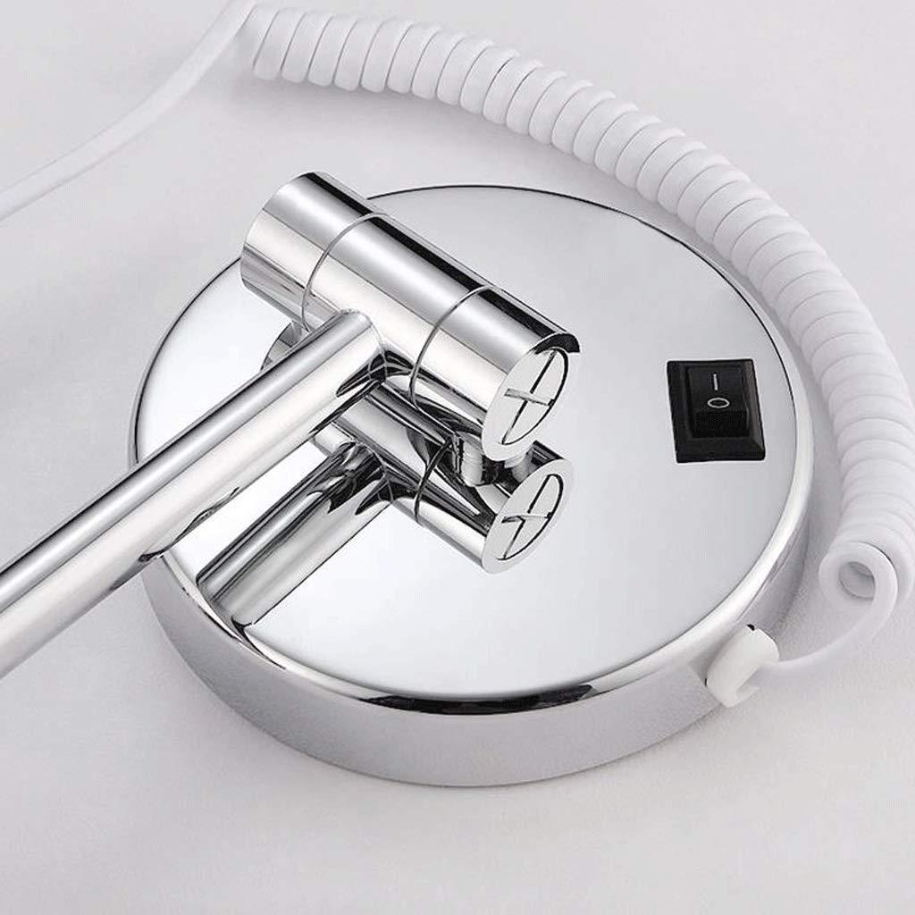 SKipdr SKipdr Vanity Mirror,Makeup Mirror Vanity Mirror Led Illuminated Bathroom Wall Mounted Double-Sided Magnification 360 Rotating Extendable Cosmetic Mirror/B/3X