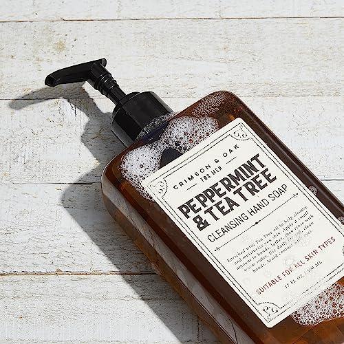 Body Prescriptions Body Prescriptions Crimson & Oak Men\'s Deep Cleansing Hand Soap with Pump Dispenser, 17 Fl Oz (Pack of 1), Peppermint and Tea Tree