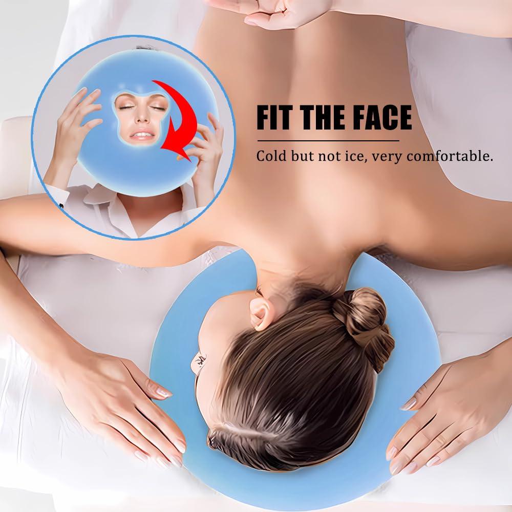 OULIGET OULIGET Silicone Face Massage Pillow,SPA Beauty Face Relax Headrest,Salon Skin Care Soft Overlay Travel Head Support,Bule