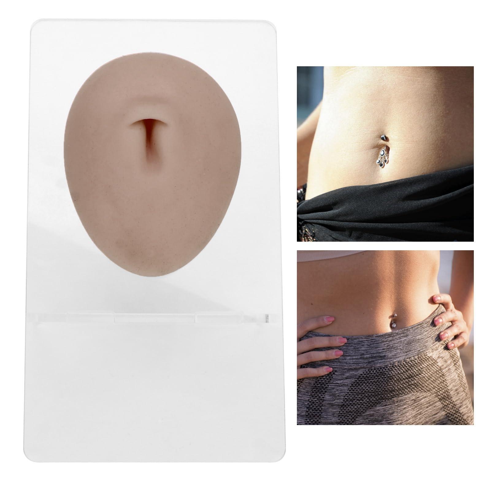 AMONIDA Piercing Body Model, 3D Vivid Silicone Piercing Practice Model, for Eyebrow Piercing, Nose Piercing, Lip Piercing, Tongue Piercing, Navel Piercing, Ear Piercing(Deep Skin Color)