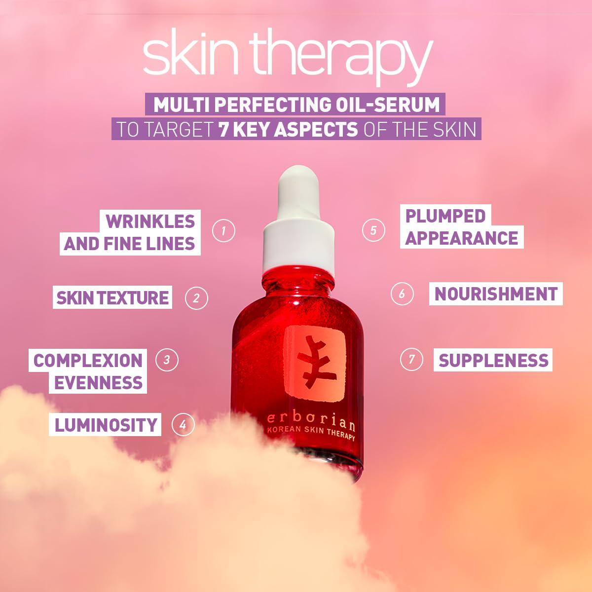 Erborian Skin Therapy Multi-Perfecting Bi-Phase Night Oil-Serum - Supercharged With 17 Ingredients -Targets 7 Skin Concerns- Improves Appearance of Fine Lines, Skin Texture and Complexion Evenness (0.33 Fl Oz)
