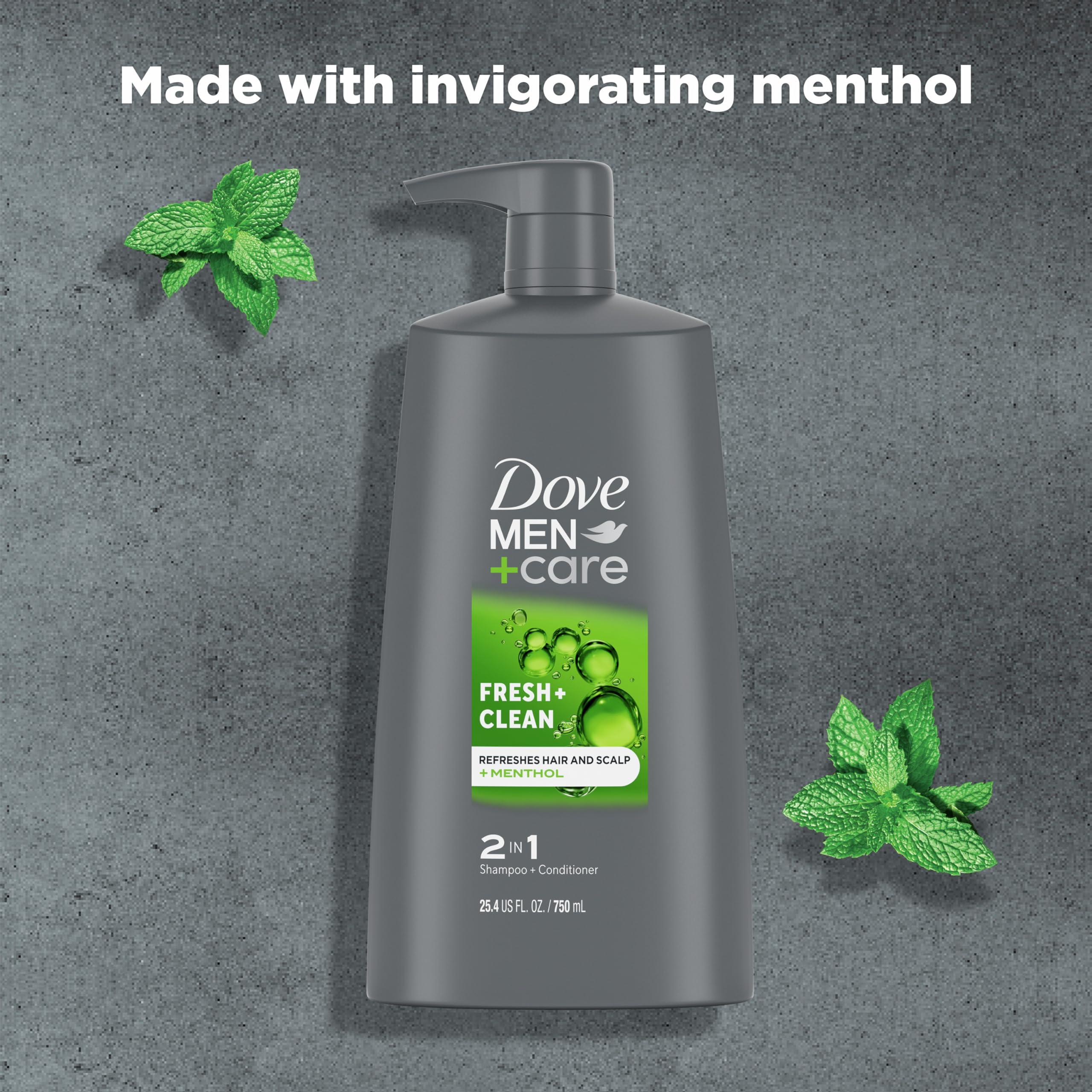 DOVE MEN + CARE DOVE MEN + CARE 2-in-1 Shampoo and Conditioner Fresh and Clean 4 Count Nourishes and Invigorates Helps Strengthen Hair 25.4 oz