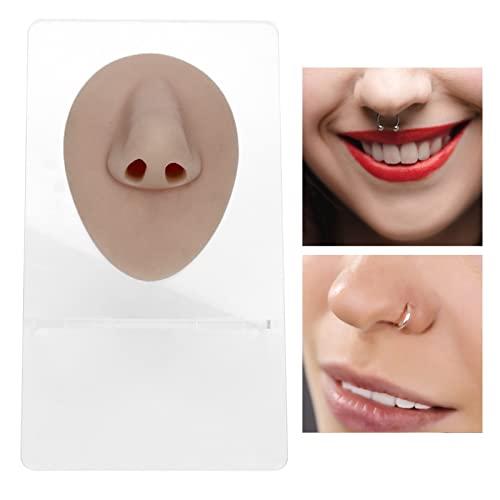AMONIDA Piercing Body Model, 3D Vivid Silicone Piercing Practice Model, for Eyebrow Piercing, Nose Piercing, Lip Piercing, Tongue Piercing, Navel Piercing, Ear Piercing(Deep Skin Color)