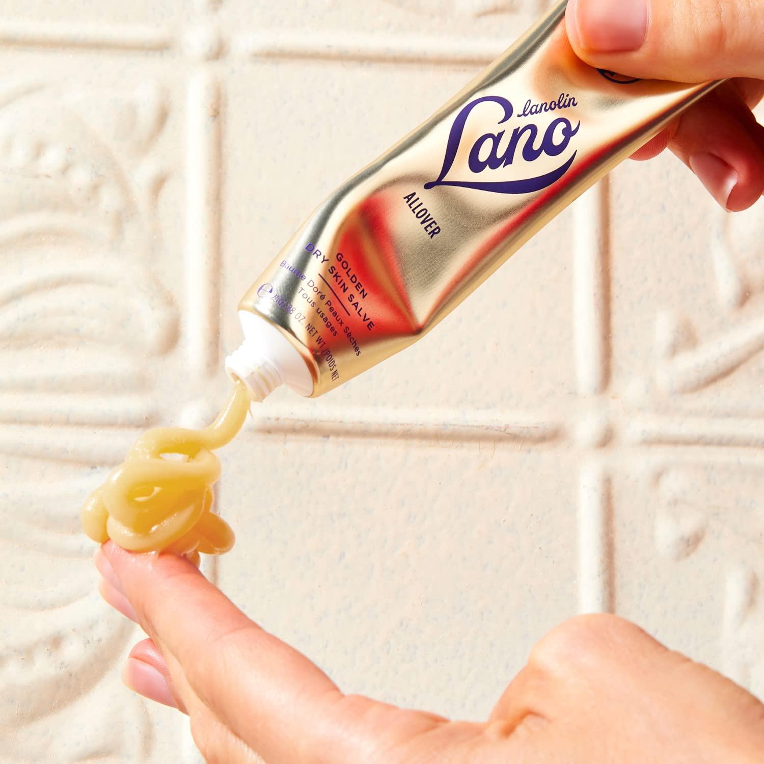 Lanolips Lanolips Golden Dry Skin Salve - Lanolin Oil Healing Ointment with Vitamin E & Manuka Honey - Body Moisturizer for Dry Skin - Relief for Dry Hands & Cracked Lips - Dermatologist Tested (25g)