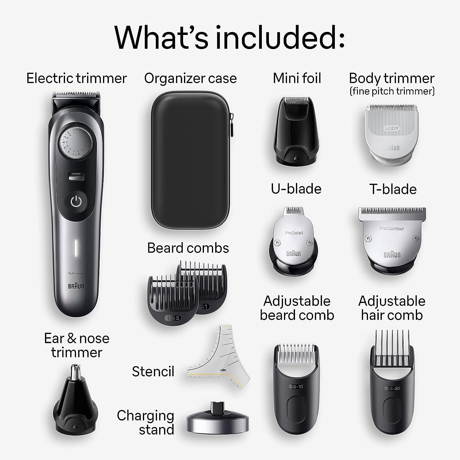 Braun All-in-One Style Kit Series 9 9440, Shaving Kit with 13-in-1 Trimmer for Beard, Body, Manscaping, Hair Clippers & More, Holiday Gifts for Men