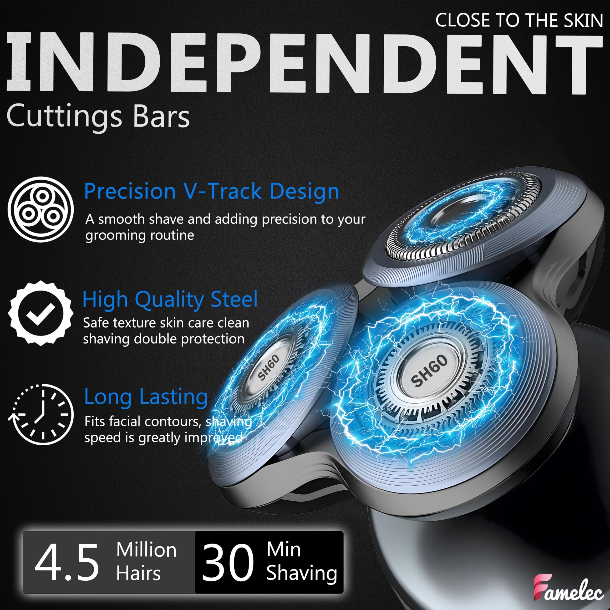 FAMELEC FAMELEC Upgraded Blades SH60/72 for Ph***ps Norelco 6000 Replacement Heads, Head Shaver Replacement Blades Compatible with Ph***ps Norelco 6000 Replacement Electric Shaving Head Razor Blades