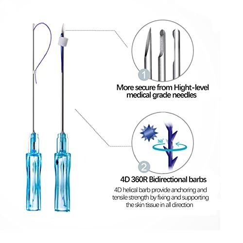 elves Elves 4D COG PDO Threads for Face Eyebrow Lift (Sharp23G60)/PDO Cog Threads 360R Bidirectional Sharp Tip for Whole Body Lifting/10pcs