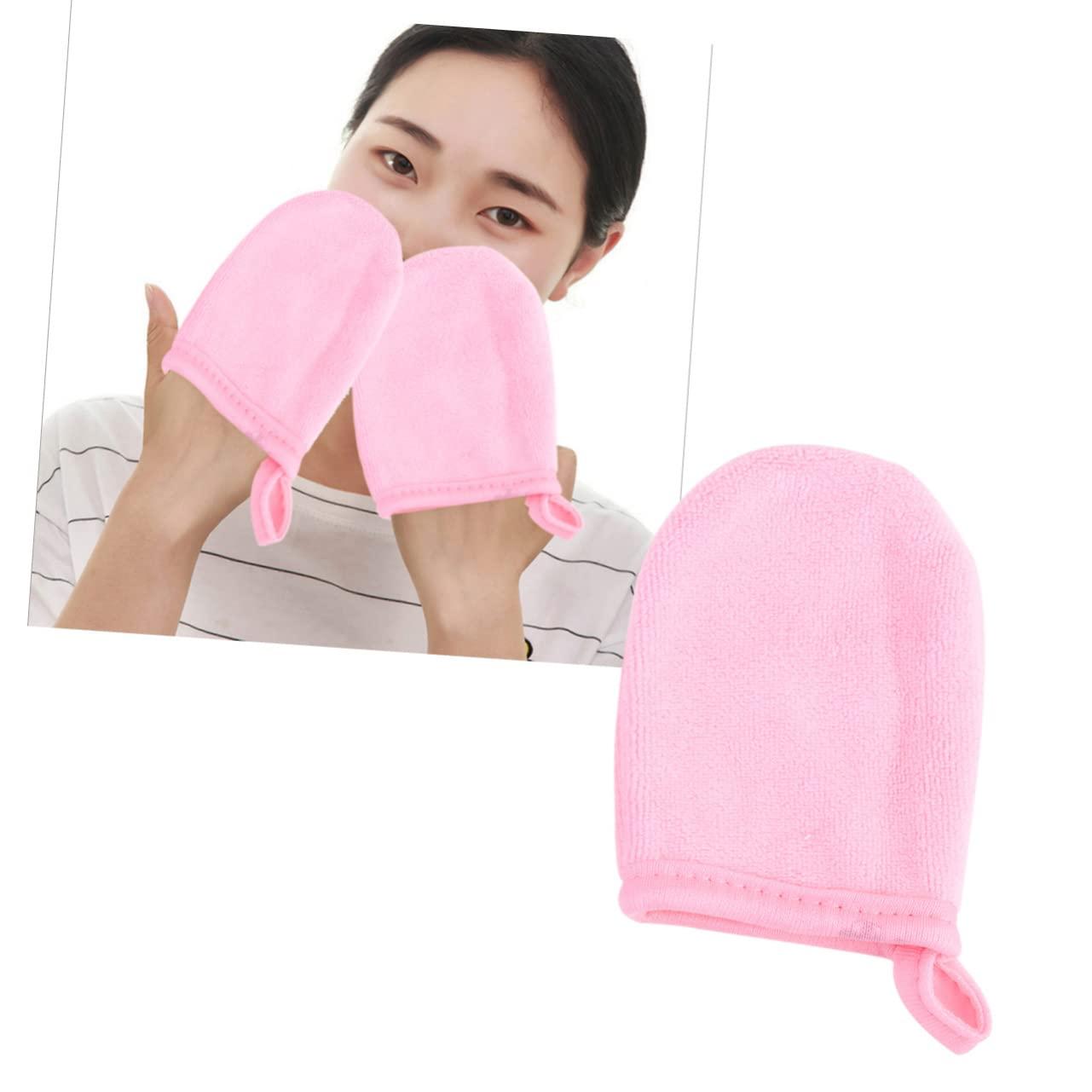 Healeved Healeved 3pcs Makeup Remover Gloves Facial Exfoliating Gloves Lint Wipes Makeup Wipes Scrub Gloves Exfoliating Nail Wipes for Gel Polish Face Wipes for Oily Skin Scrubber Skin Wipes Pink