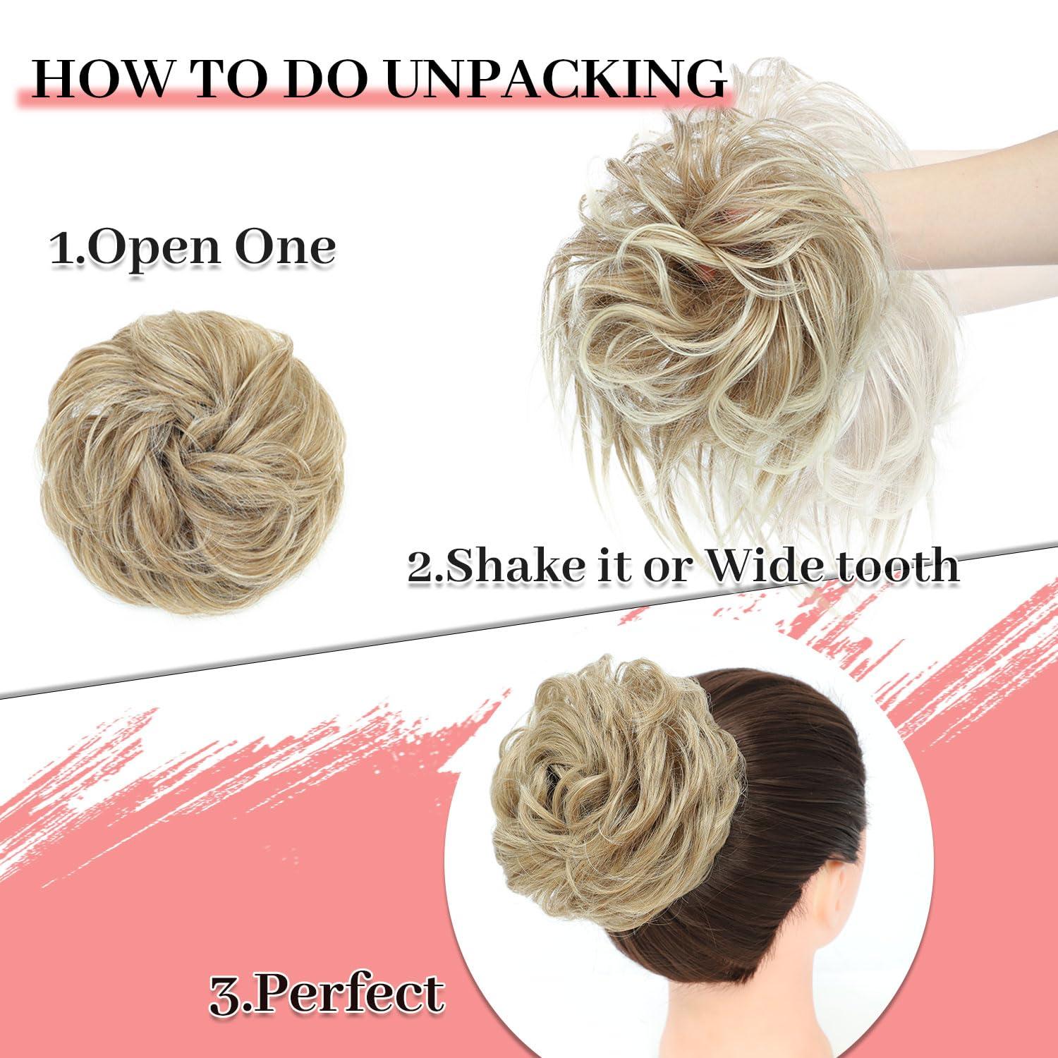 Elvirgel Elvirgel 5 PCS Messy Bun Hair Piece for Women Scrunchies Ponytail Extension with Elastic Rubber Band Hair Pieces for Updos Fake Hair Buns Hair Piece Accessories Set for Women(24H612#)