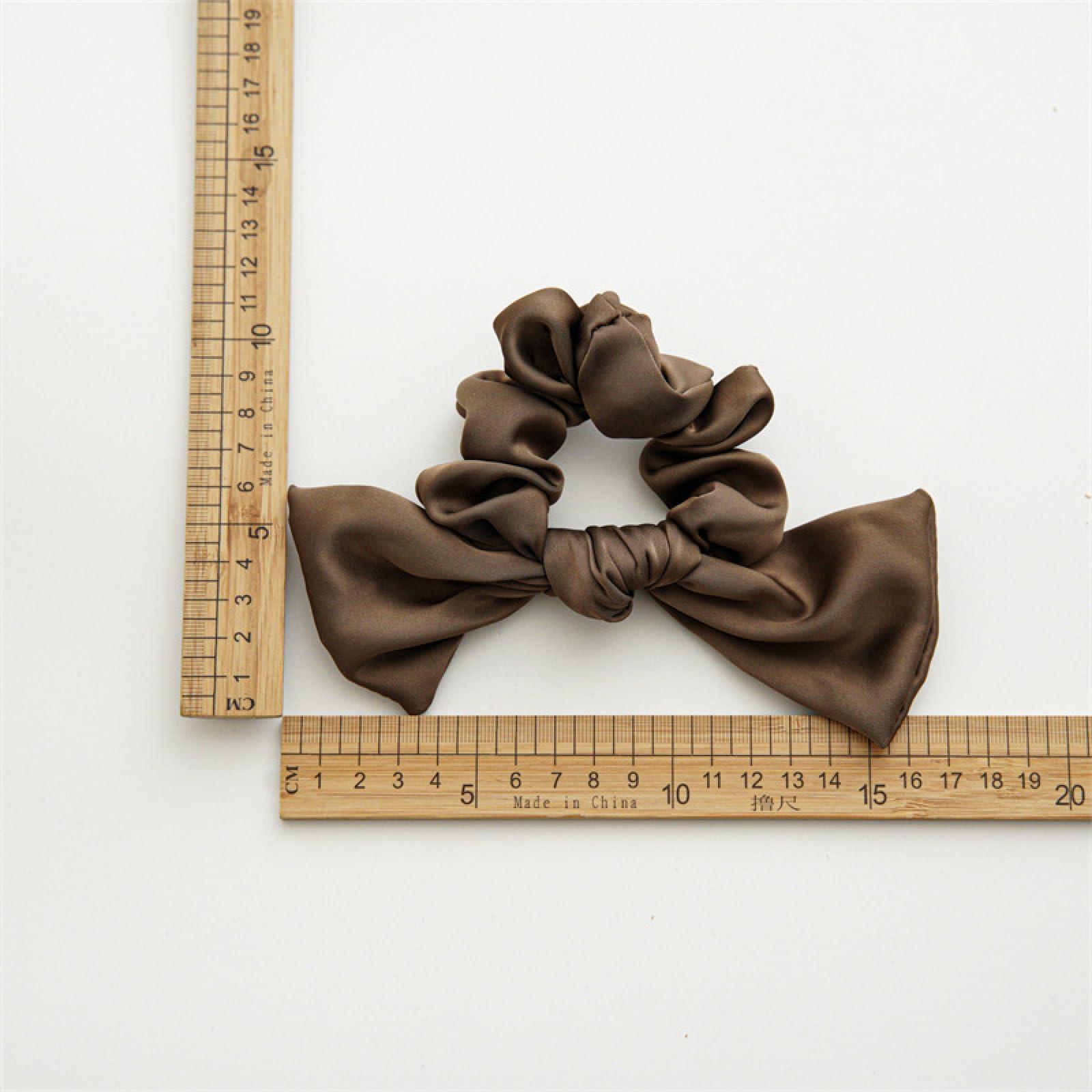 SMED Ponytail Holders For Thick Hair 2Pcs Satin Bow Headband Small Intestine Hair Tie For Women