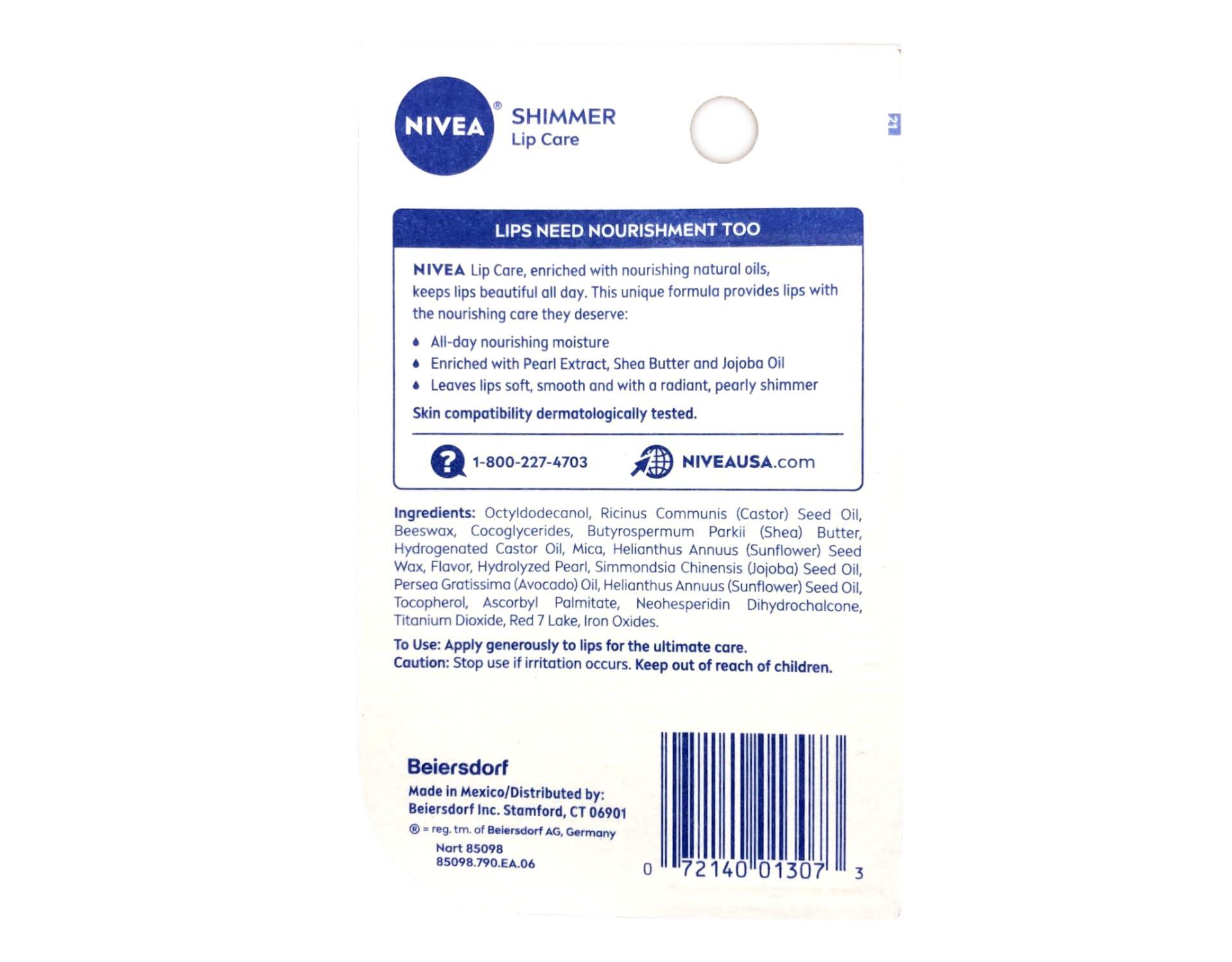 NIVEA Nivea Shimmer Lip Balm Nivea Shimmer Lip Balm (Pack of 2)