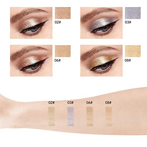 Aooba 4 Colors Glitter Liquid Eyeshadow, Makeup Metals Glitter Gloss for Eyes Shimmer Eyeliners Waterproof Long Lasting Sparkling Eye Shadow Set