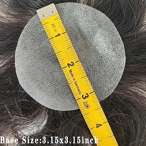 Voloria Voloria Bald Spot Hair Patch Toupee for Men 3.15x3.15inches Full PU Skin Base Cover-up Hair Patches Pieces Human Hair Topper Reaplcement Systems Hairpiece White Color