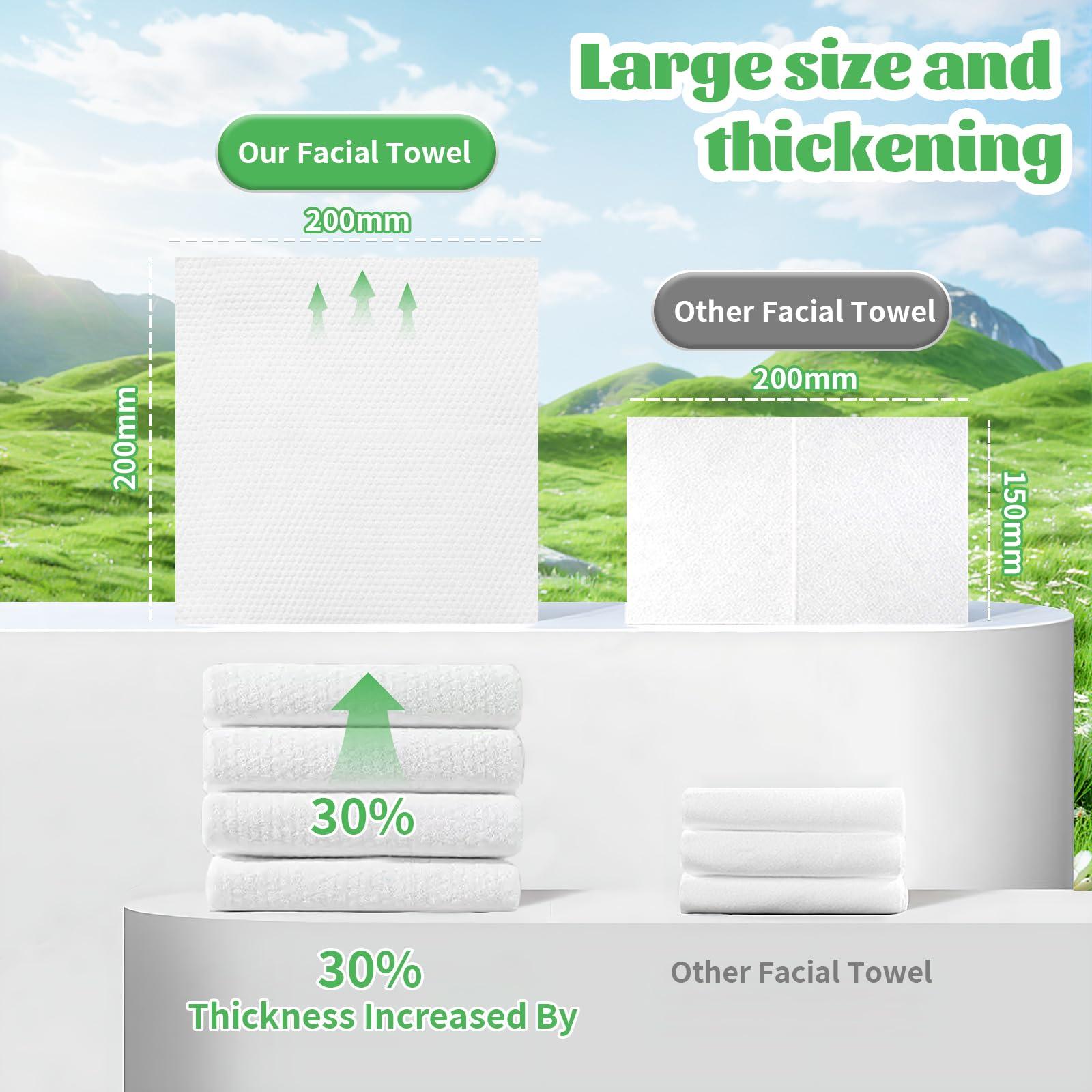 Cayxenful Disposable Face Towel, 100 Count Biodegradable Face Clean Towels, for Washing Soft Cotton Dry Wipes Facial Cloths Towelettes for Washing and Drying, Facial Tissue for Cleansing