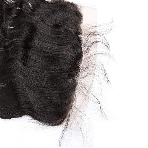 sent hair Sent Hair 13x6 Lace Frontal Closure Body Wave Human Hair Closure with Baby Hair Brazilian Virgin Hair Ear to Ear Frontal Natural Color 14 inch