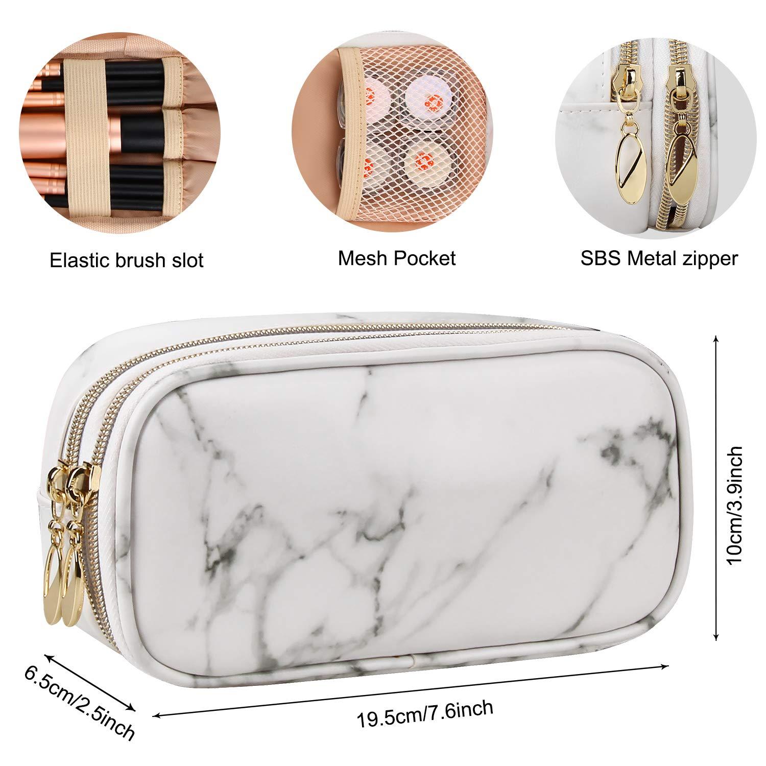 MONSTINA MONSTINA Makeup Bag for Women,Pouch Bag,Makeup Brush Bags Travel Kit Organizer Cosmetic Bag (cwhite)