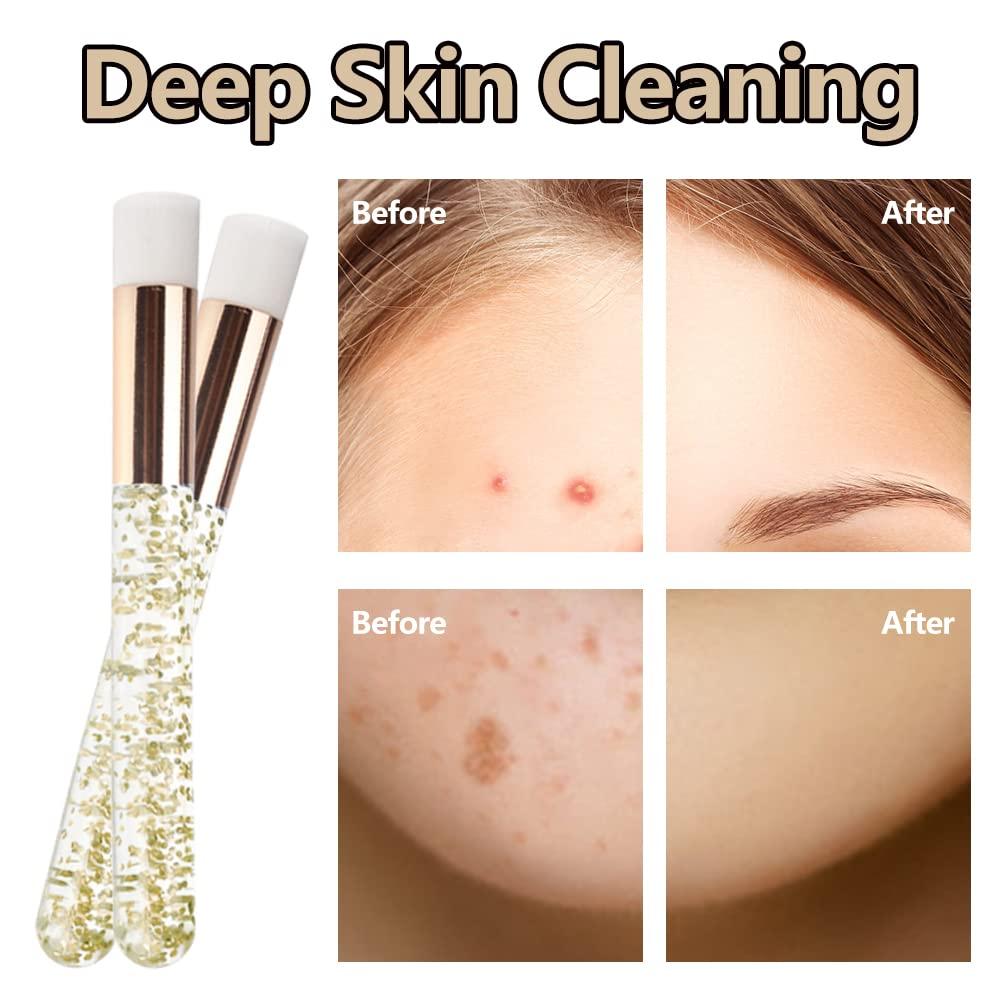 YESEEM YESEEM 30pcs Crystal Lash Shampoo Brushes, Gold Glitter Cleaning Brush Eyelash Extensions, Nose Pore Deep Cleaning Brush, Lash Brushes fo