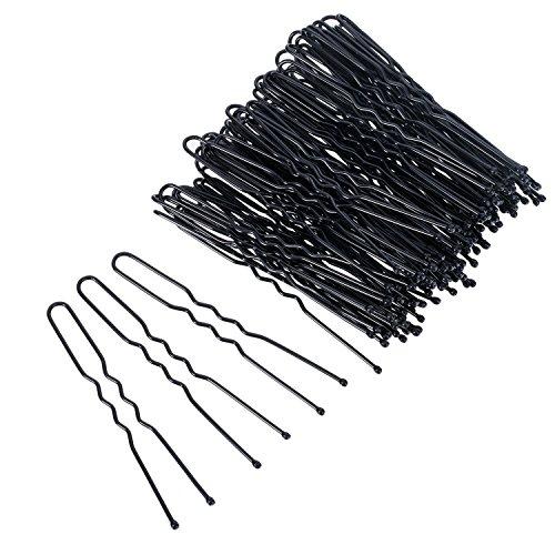 EBOOT 100 Pack of Bun Hair Pins U Shaped Pins with Box and Storage Bag, Black Hair Pins (6 cm)
