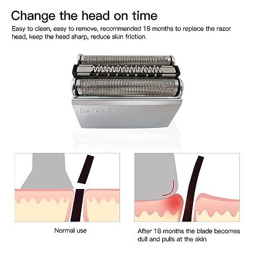 USonline911 5040,5040S Shaver Replacement Head w/Sealed Packaging for Braun 5748 5147S 5140S 5190CC 5749 5768 5769 5050S 5070S(Silver)