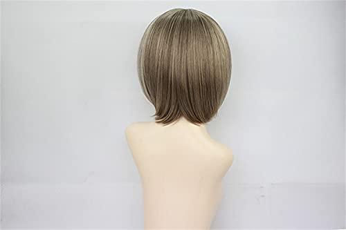 MSHUI MSHUI pixie Cut Wig Bob Wavy Natural Looking hair for Women (Flaxen)