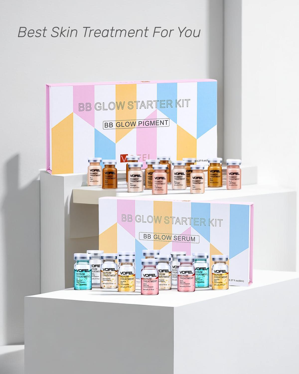 VOFEL BB Glow Starter Kit for Microneedling Serum Pigment Ampoule Skin Treatment Kits 0.27oz 24 Vials