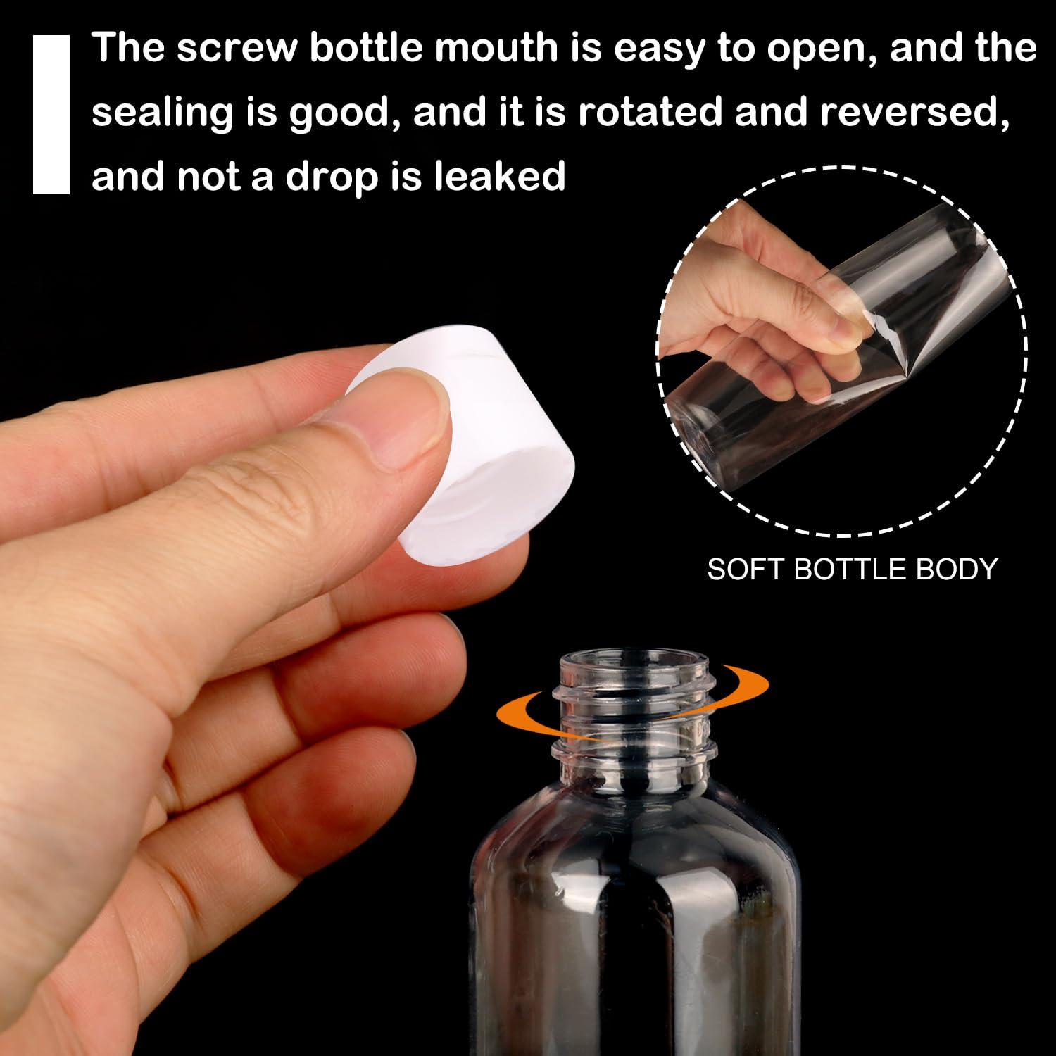 KUKLIPJIM KUKLIPJIM 80 Pack 4 oz Plastic Bottles with White Top Caps, Clear Empty Bottles, Cosmetic Containers for Lotion and Shampoo, Travel-Friendly Bottles, BPA-Free for Liquids and Personal Care