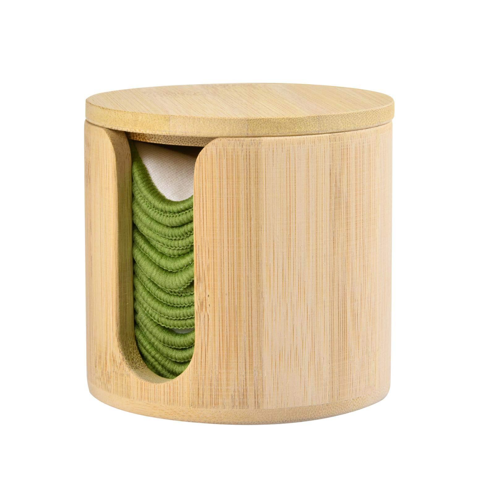 Longlasting Longlasting 16PCS Reusable Cotton Pads Makeup Remover Pads Bamboo Storage Box Cotton Facial Rounds Facial Pads with Storage Bag Eco Friendly Skin Care Gifts