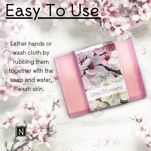 Nabila K Glycerin Bar Soap Ume Blossom Scent - Natural, Vegan-Friendly, Hypoallergenic - Moisturizing and Hydrating with 100% Vegetable Glycerin - Sulfate-Free, Paraben-Free, Chemical-Free - 4.5 oz