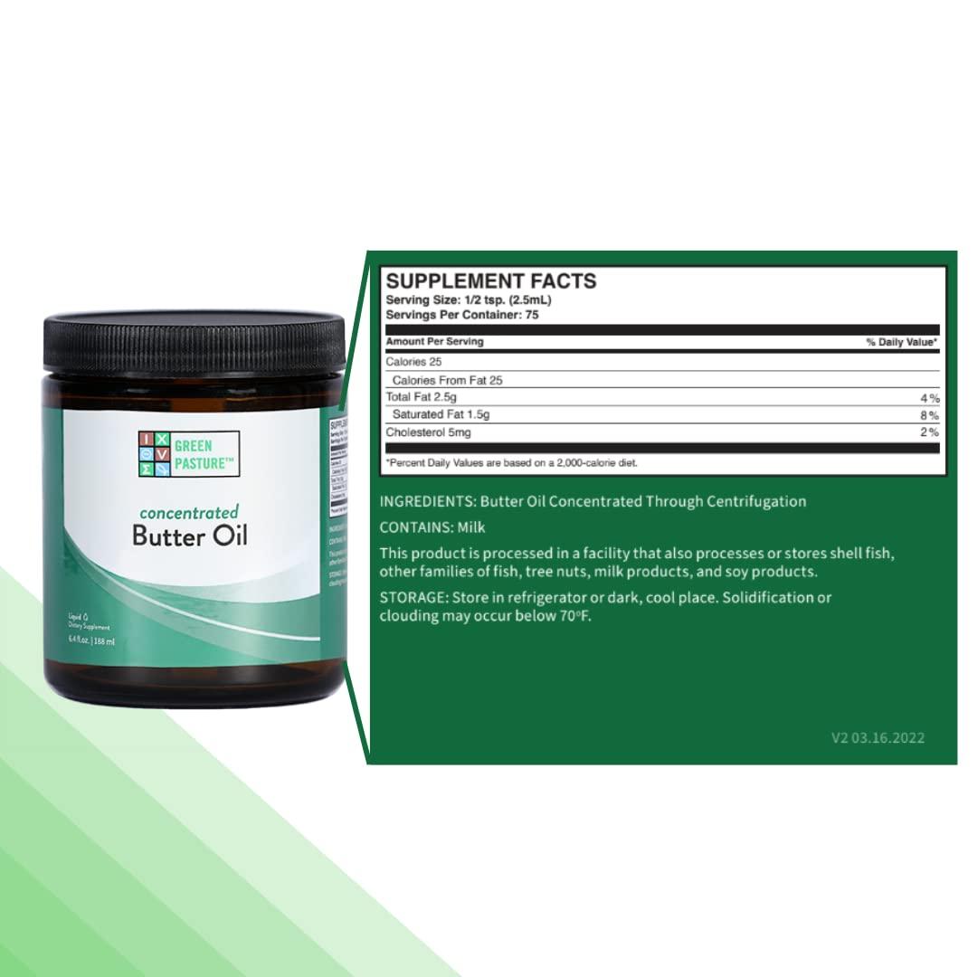 Green Pasture Green Pasture Concentrated Butter Oil Liquid - 6.4 fl. oz. - CLA- Vitamin A (6.4 oz.)