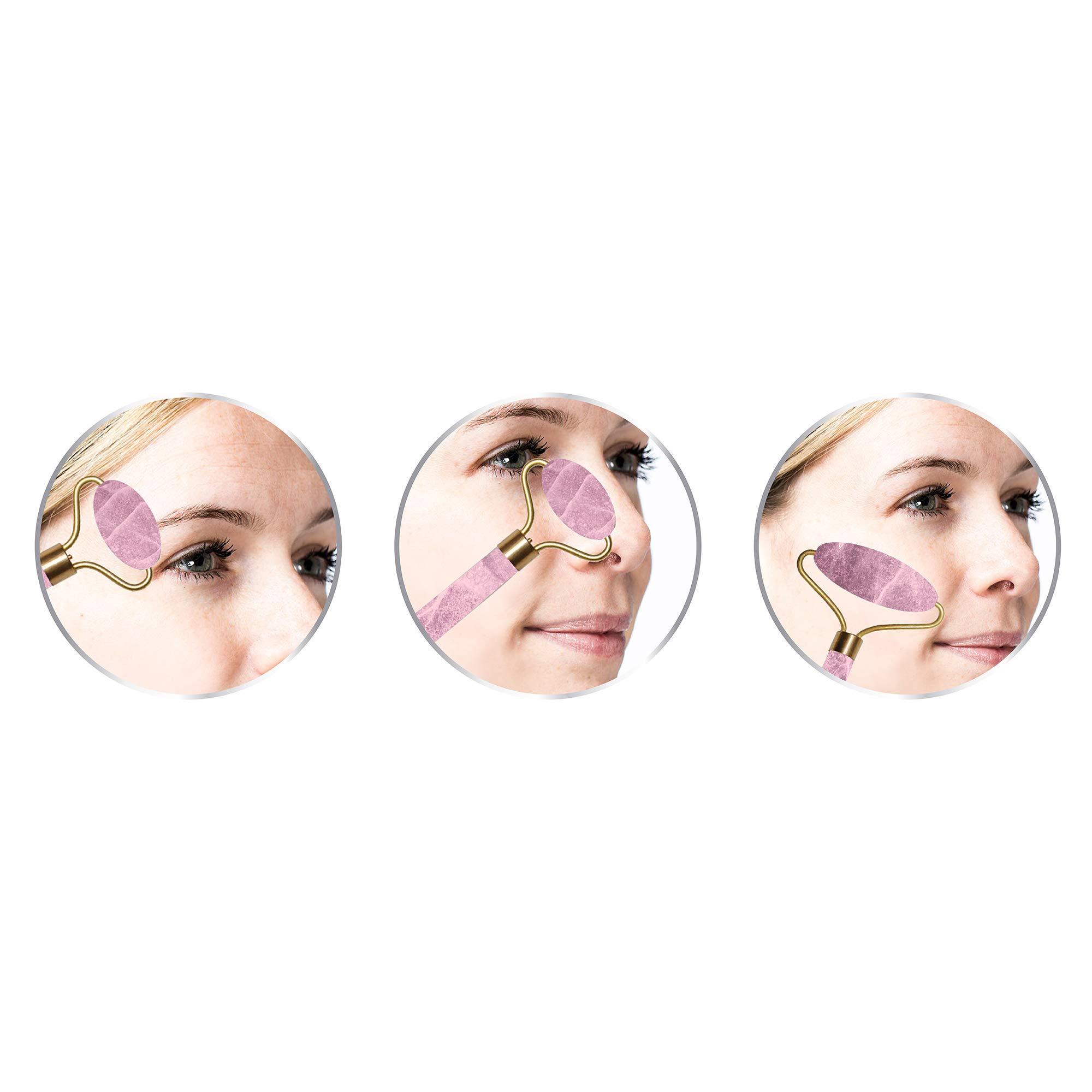 Danielle Danielle - Jade Roller, Rose Quartz Jade Stone Double Head Facial Jade Roller, Perfect for Relaxing