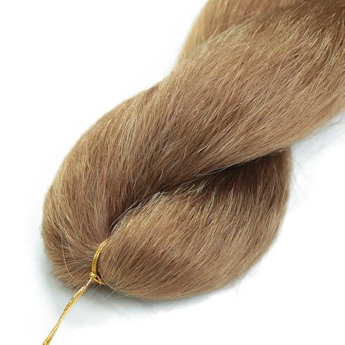 Mofyue Kinky straight Vixen Crochet Braids Style 2025 New Year Bundles crochet hair 16inch Natural Black Synthetic Fibers for black women Can use 360 comb straightener Hair Extension(1, 27#)