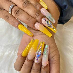 Ulalaza 500pcs Acrylic Nail Tips Clear Fake Nails Natural False Nail Tips Clear Half Cover Artificial Acrylic False Nails DIY Salons Nail Art 10 Sizes