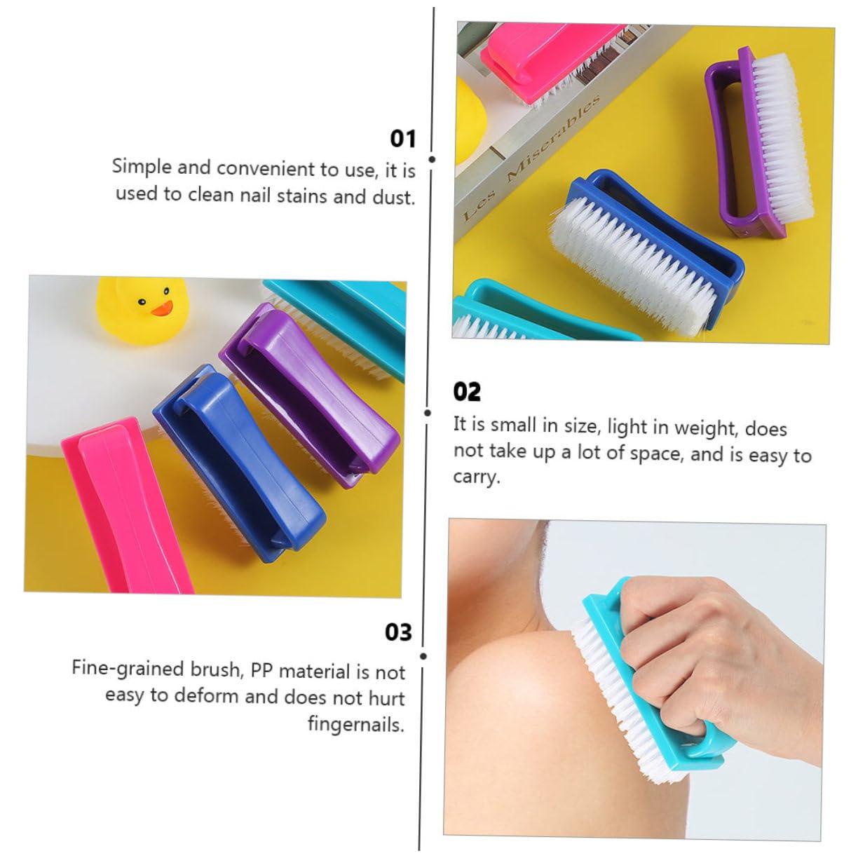 NOLITOY NOLITOY 4pcs Nail Brush Dust Brush Nail Dust Cleaning Lotion Nail Art Brushes Nail Cleaning Brushes Nail Prep and Wipe Mini Nails Nail Brushes for Nail Art Portable Nail Scrubber Kit Pp