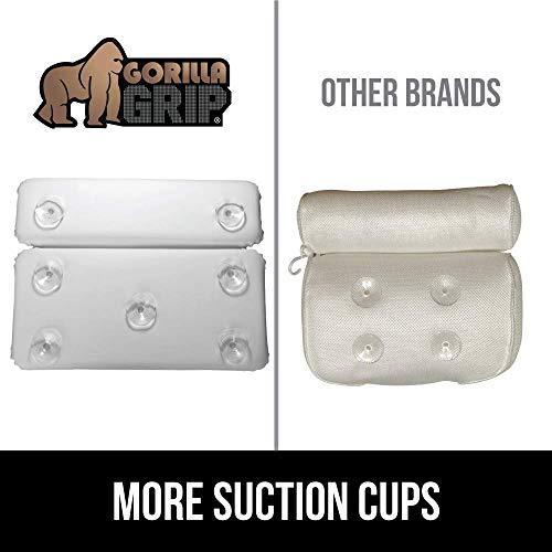 Gorilla Grip Gorilla Grip Bath Pillow and Shower Stall Mat, Bath Pillow Size 14.5x11 in White and Shower Mat Size 21x21 in Clear, 2 Item Bundle