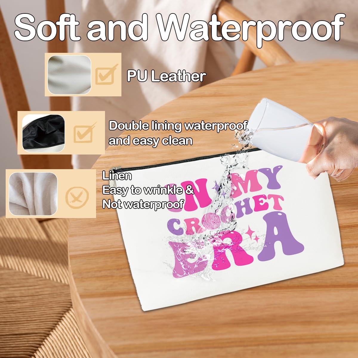 JioJio Chan JioJio Chan Crochet Gifts Makeup Bag, Crochet Gifts for Crochet Lovers Crocheters Knitters, Crochet Knitting Gifts for Women,In My Crocher Era Crochet Makeup Cosmetic Bag for Purse