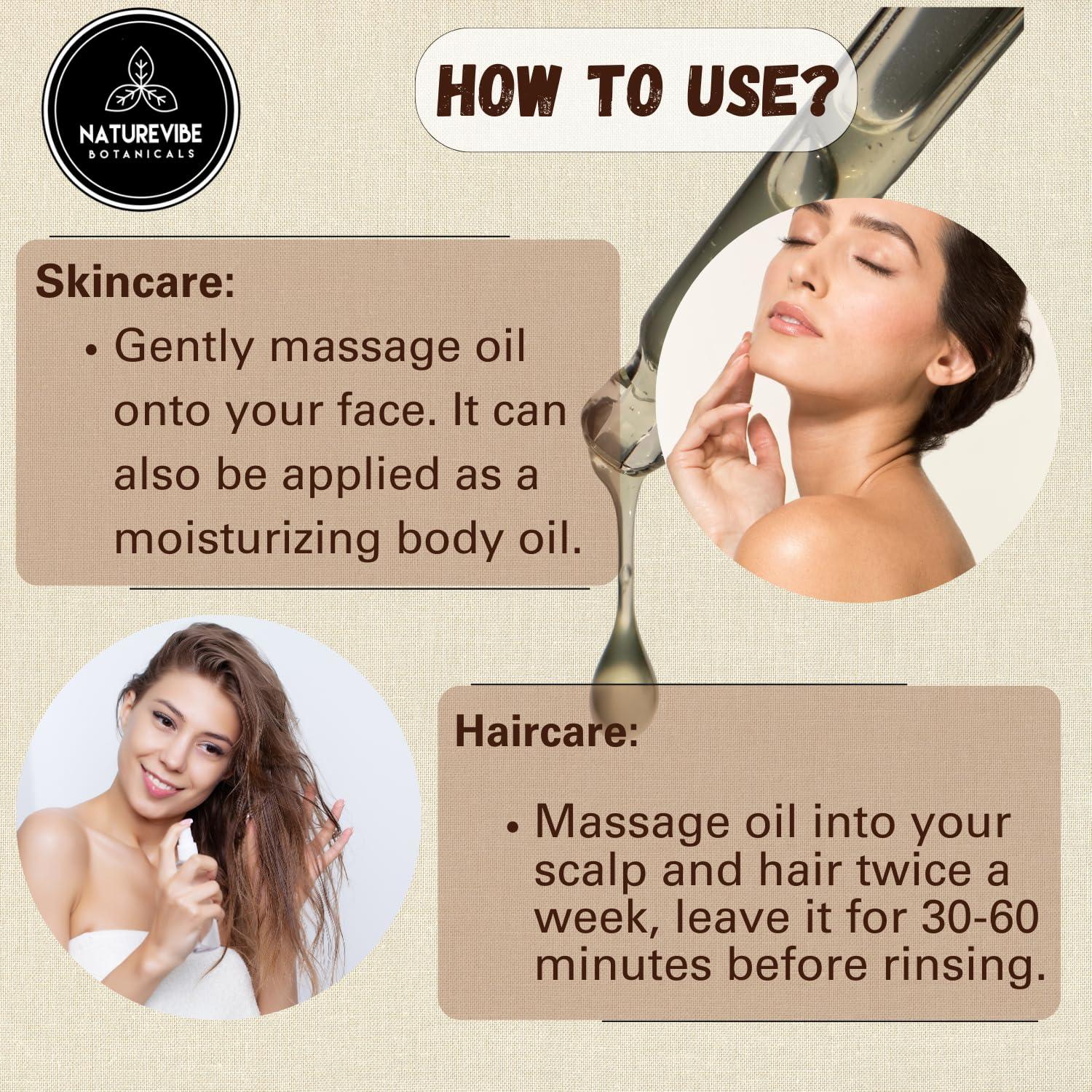 Naturevibe Botanicals Naturevibe Botanicals Jamaican Black Castor Oil 32 Ounces | 100% Pure and Natural | Great for Skin Care and Hair Care