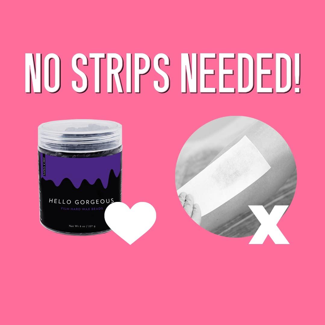 Miss Cire Miss Cire Purple Hard Wax Beads - Painless Hair Removal Peel-Off Wax - No Strips Needed - Low melting Point - Gel Like Consistency - For Face and Body - Hello Gorgeous - For Sensitive Skin - 8oz