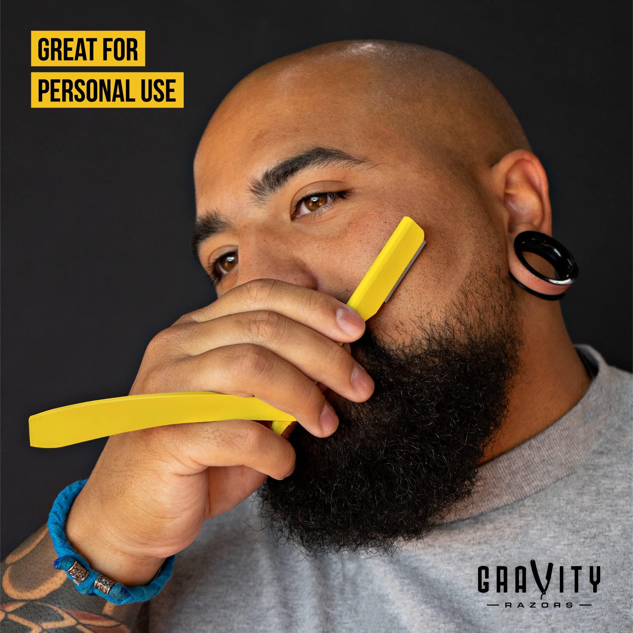 GRAVITY RAZORS Professional Straight Razor - Ultra Exposed Straight Razor Kit with 10 Gravity Premium Blades, 2mm Exposed ("The OG")