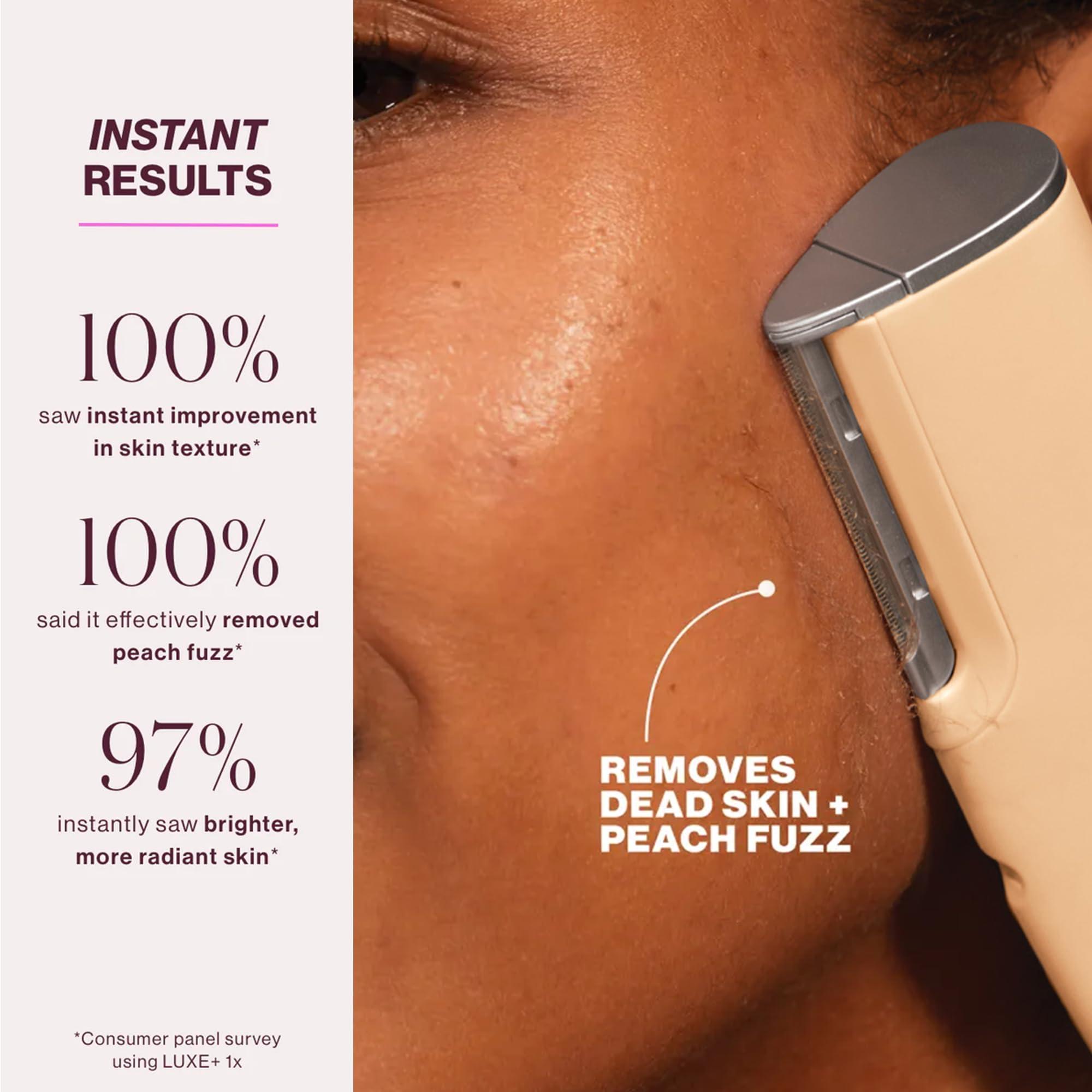 DERMAFLASH DERMAFLASH LUXE+ Sonic Dermaplaning Tool for Face Peach Fuzz Removal, Anti-Aging and Exfoliation, Peach Fuzz