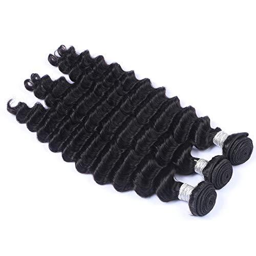 Tony beauty hair Tony Beauty Hair Deep Wave Peruvian Human Hair Weave Bundles with Frontal Black Deep Wave Curly Virgin Hair Full Frontal 13x4 Lace Closure with Bundles Wavy Human hair Wefts (26 26 26+20)