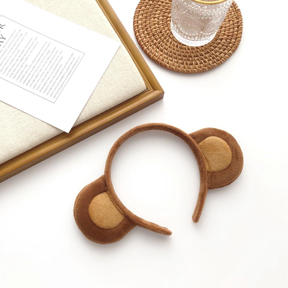 Loveiy Lady Cute Monkey Ear Headband Brown Girl Cartoon Hair Accessories Photography Festival Funny Props Hair Clip Animal Ears Hair Band