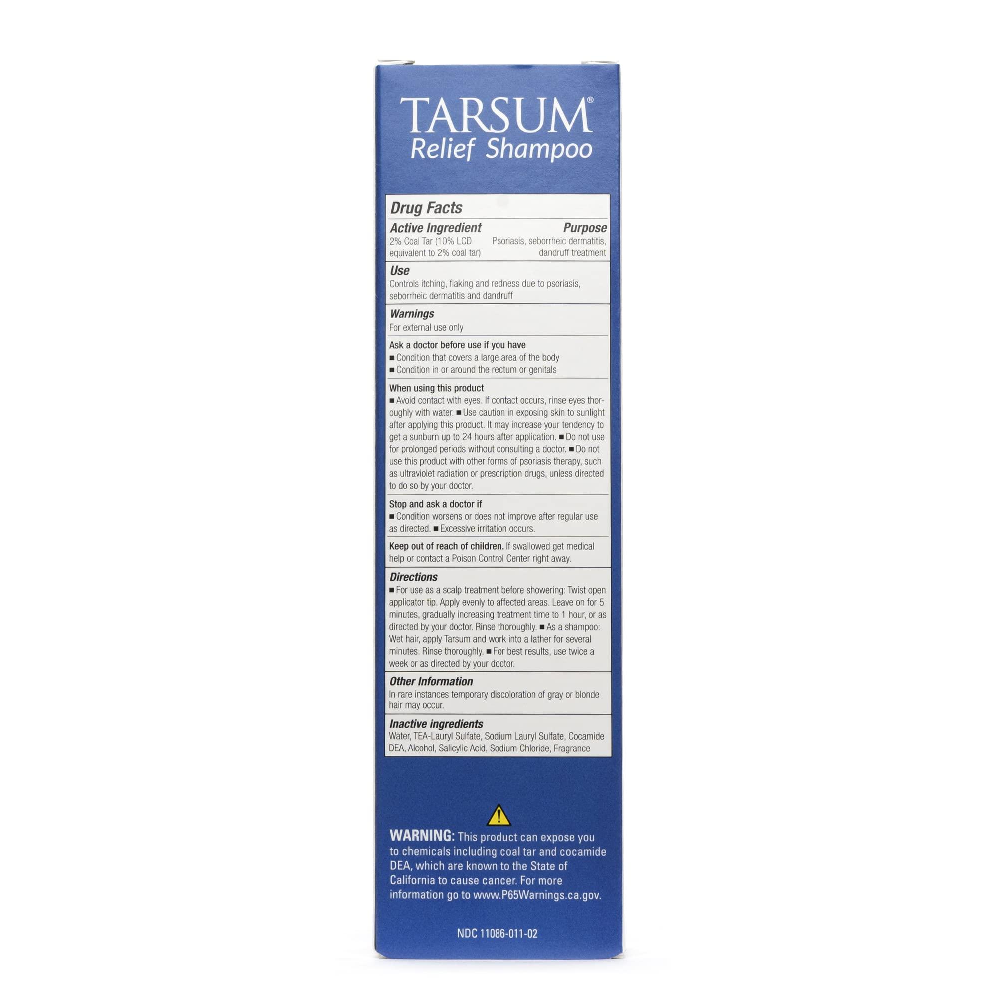 Tarsum Tarsum Extra Strength Psoriasis Shampoo - Coal Tar Shampoo and Conditioner for Scalp Psoriasis, Seborrheic Dermatitis, Severe Dandruff, & Eczema - Exfoliating Relief for Flaky, & Itchy Scalp (4 oz)