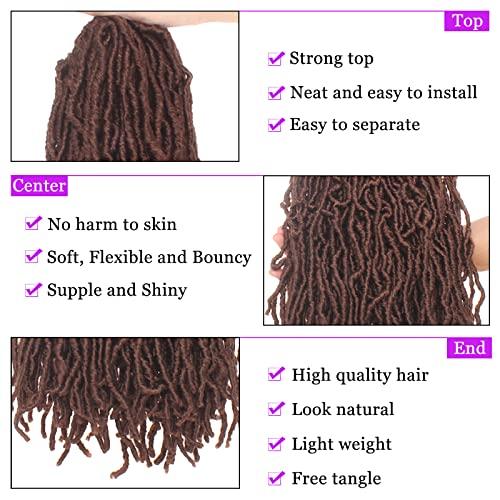 ZRQ 24 Inch New Faux Locs Hair 2Packs Synthetic Natural Wavy Crochet Hair Pre-Looped Most Natural Goddess Soft Locs Hair Extensions for Black Women (24 Inch, 30#)