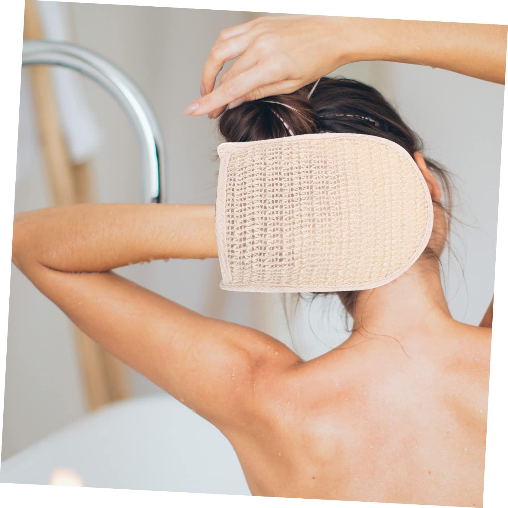 Healeved Healeved Exfoliating Glove and Back Scrub Bath Gloves Exfoliating Shower Gloves for Women Men Made of Cotton Linen